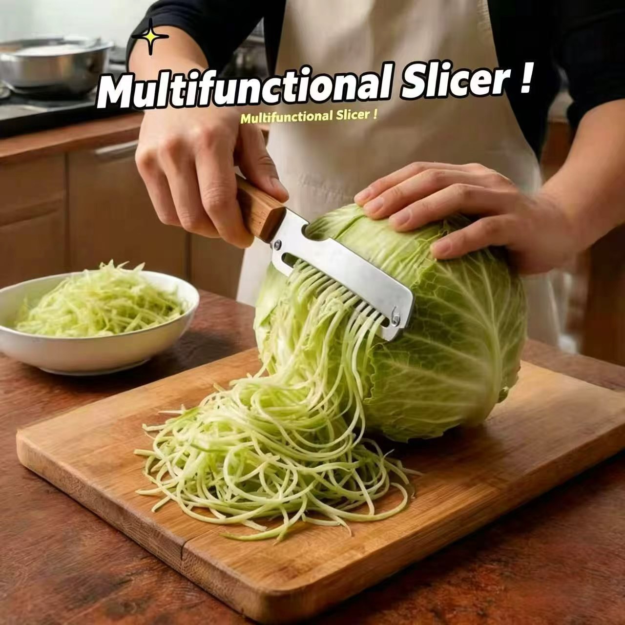 Kitchen Gadgets And Equipment - Овощечистка 3-в-1 с деревянной ручкой и