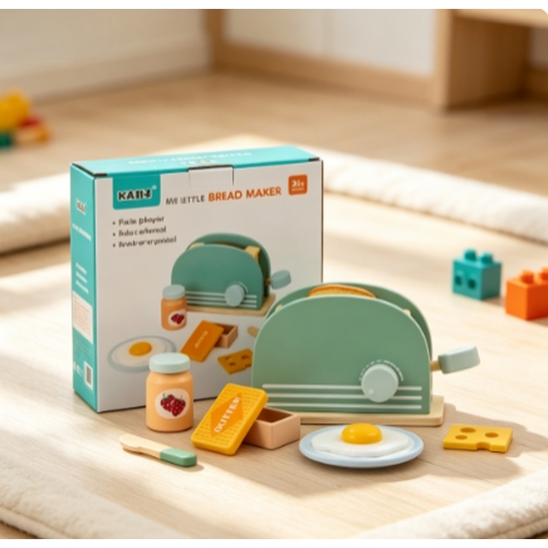 Kitchen Gadgets For Kids - Деревянный игрушечный тостер для детей, набор