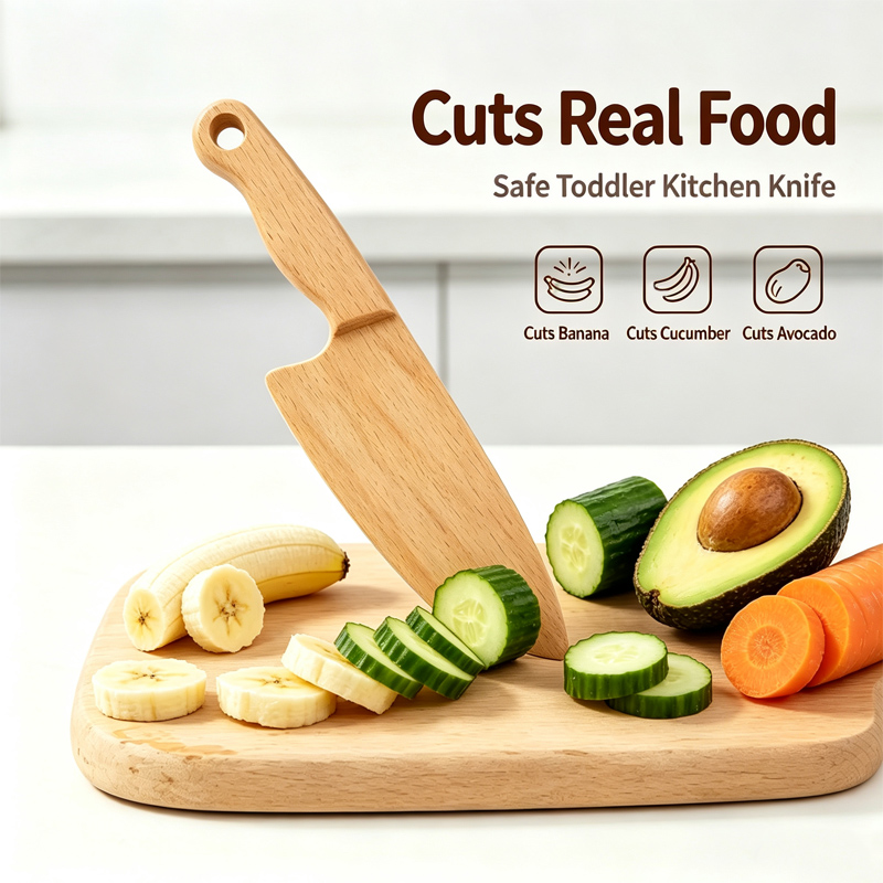 Kitchen Gadgets For Kids - Деревянный детский нож для приготовления пищи,