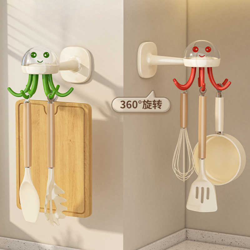 Kitchen Gadgets Under 100 - Вращающийся крючок-медуза, прочная клейкая подставка для
