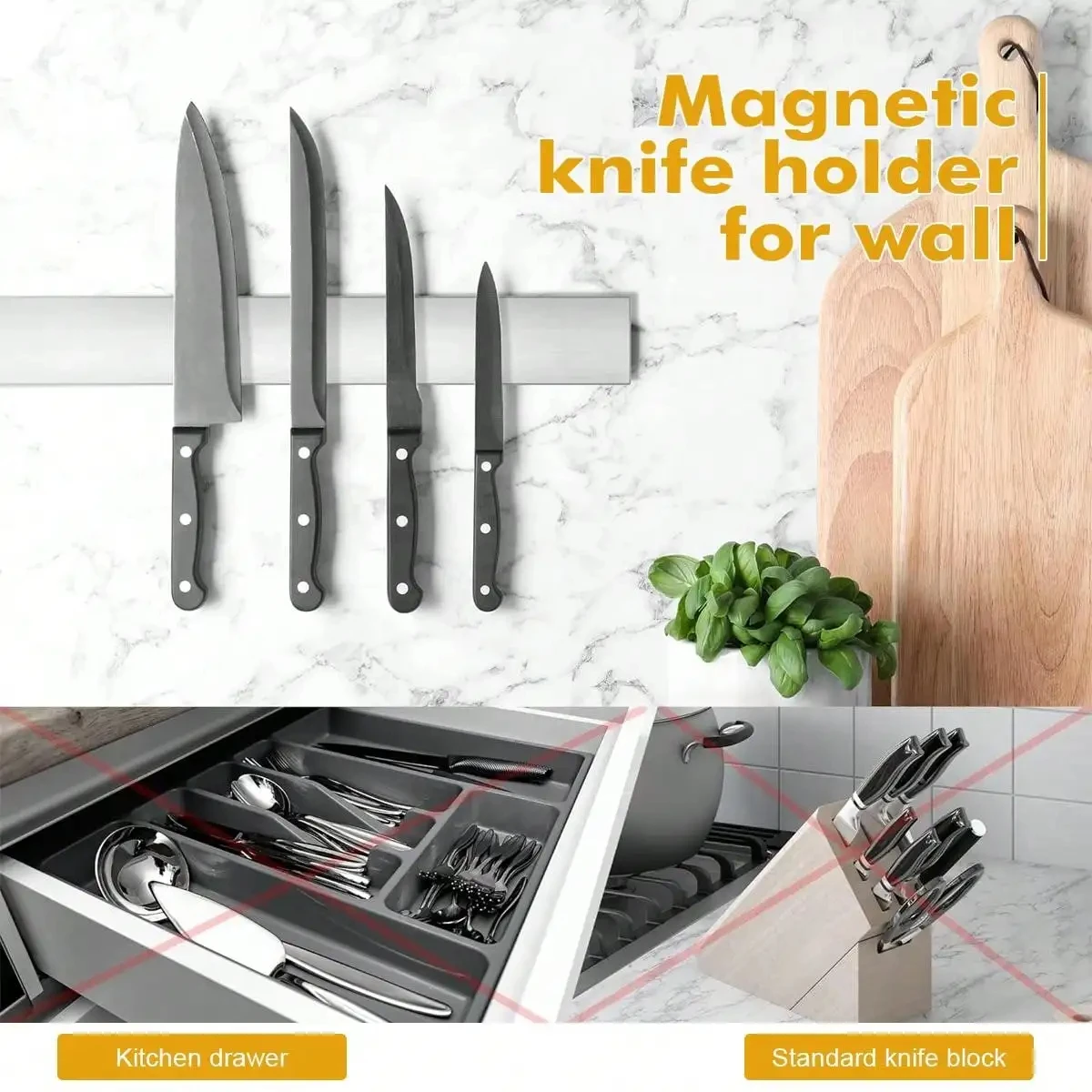 Магнитный держатель для ножей  – обзор и цена Magnetic Knife Strip